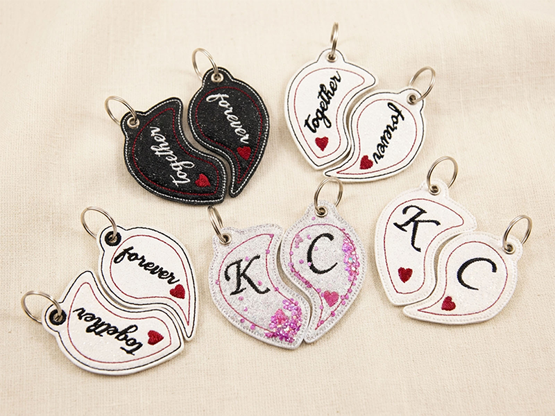 Preview: Herzensmensch Schlüsselanhänger - ITH-Stickdatei